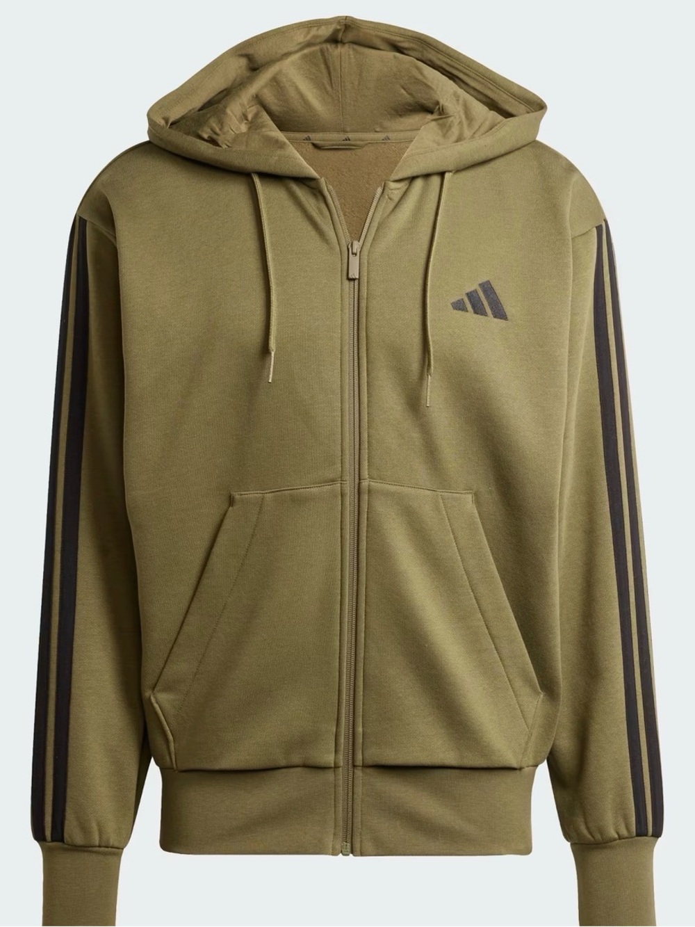 adidas Olive Green Full-Zip Hoodie